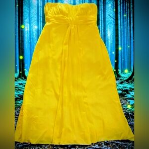 Alfred Angelo Empire Waist Floor Length Gown 7093W~Canary~Prom, Wedding, Gala